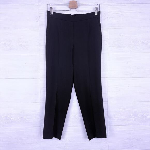 Aritzia Babaton Size 6 Conan Cropped Ankle Pant Pull On Black Trousers Crepe - Picture 13 of 13